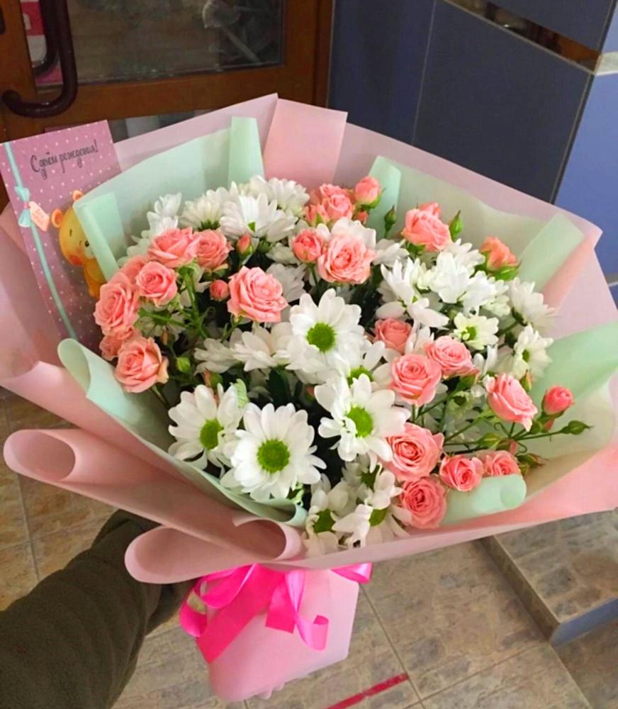 Букет цветов из: Розы и Хризантемы в Новодвинске