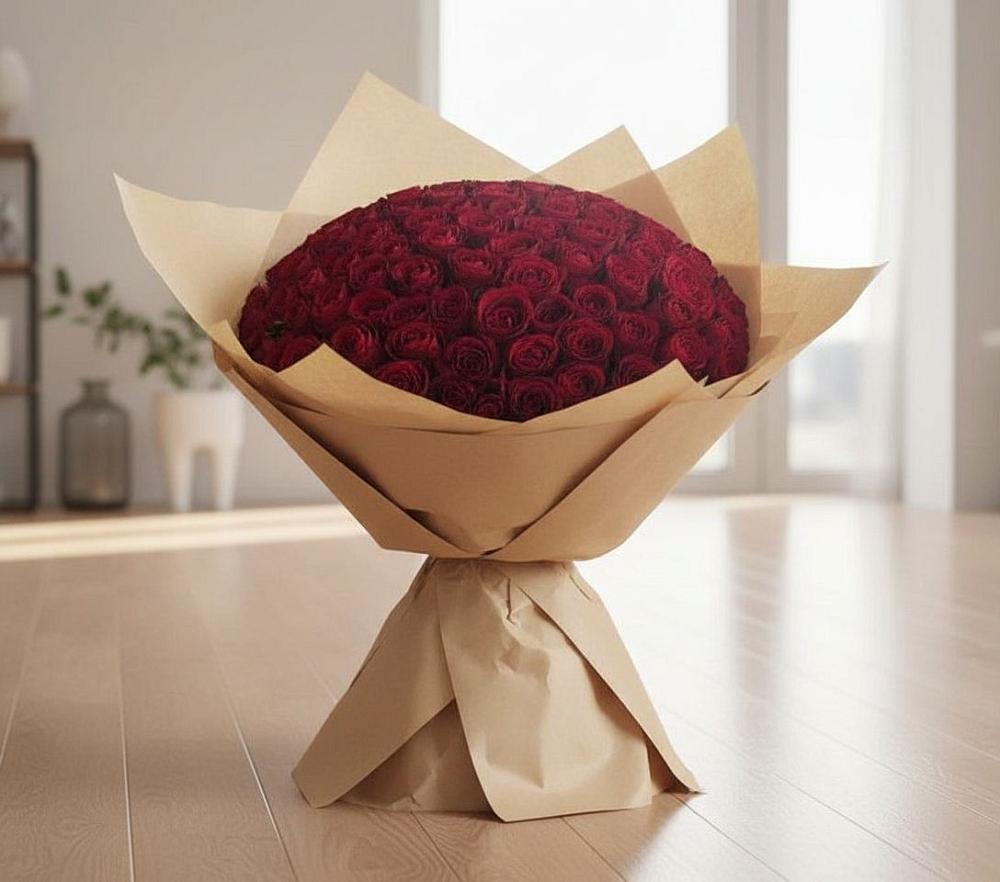 Букет 101 Красная роза в Новодвинске