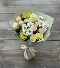 Букет цветов из:  Альстромерии, Розы и Хризантемы в Новодвинске